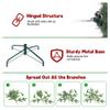 6ft Christmas Tree 5ft Pre-Lit Pencil Christmas Tree Green Slim Artificial Christmas Tree with Metal Base, for Holiday Decor view 3