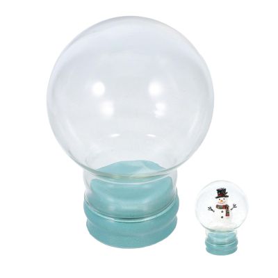 VOSAREA Clear Glass Snow Globe Fillable DIY Snow Globe Ornaments with Screw Off Caps Round Empty Fillable Jar Winter Holiday Ornament for DIY Crafts Making Christmas Decoration