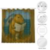 REZHOCH Capybara Sitting on Toilet Reading Newspaper Shark Shower Curtain Durable Waterproof Fabric Bathtub Sets Funny Animal Home Bathroom Decoration 72x72inch with 12 Hooks view 4