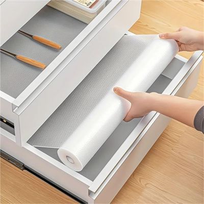 3 Rolls Shelf Liners for Kitchen Cabinets Non-Adhesive Reusable Drawer Liners Washable Dustproof and Non-Slip Placemats Refrigerator Non-Slip Liner(50x150cm)