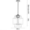 PAYAER Creative Colored Glass Pendant Light, Industrial Cylindrical Geometry Chandelier, Modern Adjustable Long Ceiling Fixture for Kitchen Island, Living Room & Bedroom(Blue) view 2