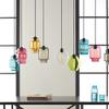 PAYAER Creative Colored Glass Pendant Light, Industrial Cylindrical Geometry Chandelier, Modern Adjustable Long Ceiling Fixture for Kitchen Island, Living Room & Bedroom(Blue) view 4