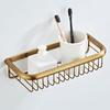 Antique Shower Caddy, 30cm Square Bathroom Storage Rack, Wall Mounted Shelf Brass Shower Basket Accessories view 2