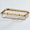 Antique Shower Caddy, 30cm Square Bathroom Storage Rack, Wall Mounted Shelf Brass Shower Basket Accessories view 3
