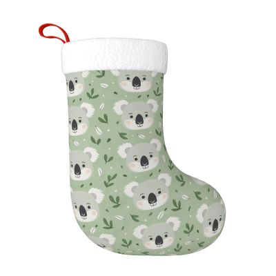 ZEYARUIBO Cute Koala Face and Leaves Christmas Stocking Decorative XmasTree Family Party Decoration