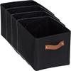 4-Pack Black Canvas Storage Baskets with Handles, 15x8x11 Inch view 1