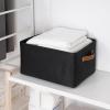 4-Pack Black Canvas Storage Baskets with Handles, 15x8x11 Inch view 3