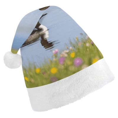 FodPand Duck in The Water Santa Hat Christmas Hats Comfort Plush Xmas Holiday Hat for Adults New Year Festive Party Headwear