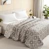 3-Layer Cotton Muslin Queen Blanket (88"x92"), Soft Breathable Yarn-Dyed Quilt, Lightweight Thermal Bed Blanket for Couch Sofa Bed All Seasons, Wreath view 1
