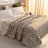 3-Layer Cotton Muslin Queen Blanket (88"x92"), Soft Breathable Yarn-Dyed Quilt, Lightweight Thermal Bed Blanket for Couch Sofa Bed All Seasons, Wreath view 2