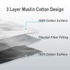 3-Layer Cotton Muslin Queen Blanket (88"x92"), Soft Breathable Yarn-Dyed Quilt, Lightweight Thermal Bed Blanket for Couch Sofa Bed All Seasons, Wreath view 4