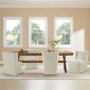 KISLOT Upholstered Dining Chairs Set of 4 with Casters, Wingback Modern Side Armless Deskchair with Rollers for Diningroom Bedroom Livingroom Reading Room, Cream Faux Leather view 2