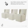 KISLOT Upholstered Dining Chairs Set of 4 with Casters, Wingback Modern Side Armless Deskchair with Rollers for Diningroom Bedroom Livingroom Reading Room, Cream Faux Leather view 4