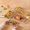 9 Inch Serving Platters Set of 6,Rectangular Dessert Plates Bohemian view 4