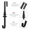 15 inches Christmas Decorative Wreath Hangers for Front Door;Over the Door Hooks (Black, Christmas Tree) view 2