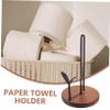 Alipis Wooden Base Paper Towel Holder Countertop Kitchen Roll Stand Iron Frame for Bathroom Dining Organization Space-Saving Paper Towel Dispenser Suitable for Standard Kitchen and view 4