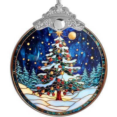 2025 Christmas Ornament, Blue and White Unbreakable Christmas Tree Ornaments with Silver Earring, Vintage Large Christmas Ornaments for Tree Decorations, Navy Blue Christmas Ornaments, Gag Gifts