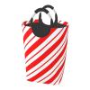 Peppermint Stripes 50l Collapsible Laundry Basket With Soft-Grip Handles -Foldable Clothes Hamper, Space-Saving Storage For Home, Dorm & Rv view 1