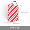 Peppermint Stripes 50l Collapsible Laundry Basket With Soft-Grip Handles -Foldable Clothes Hamper, Space-Saving Storage For Home, Dorm & Rv view 3