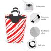 Peppermint Stripes 50l Collapsible Laundry Basket With Soft-Grip Handles -Foldable Clothes Hamper, Space-Saving Storage For Home, Dorm & Rv view 4
