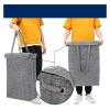 45L Thin Laundry Basket With Cover, Narrow Hand, Fine, Dirty, Bedroom For Bedroom Laundry Room(Black) view 3