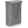 45L Thin Laundry Basket With Cover, Narrow Hand, Fine, Dirty, Bedroom, Whole Storage For Bedroom Laundry Room(Grey) view 1