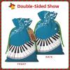 GZXDZSY Green And White Piano Keys Print Extra Large Christmas Burlap Drawstring Reusable Gift Bags With Cards view 3