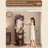 360 Rotating Full Body Mirror, 2-in-1 Solid Wood Dress Mirror and Coat Rack, Standing Floor Mirror for Bedroom, Living Room, Hallway view 4