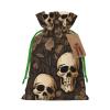 GZXDZSY Gothic Wallpaper Skull Print Extra Large Christmas Burlap Drawstring Reusable Gift Bags With Cards view 1