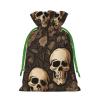 GZXDZSY Gothic Wallpaper Skull Print Extra Large Christmas Burlap Drawstring Reusable Gift Bags With Cards view 2
