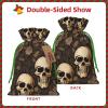 GZXDZSY Gothic Wallpaper Skull Print Extra Large Christmas Burlap Drawstring Reusable Gift Bags With Cards view 3
