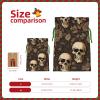 GZXDZSY Gothic Wallpaper Skull Print Extra Large Christmas Burlap Drawstring Reusable Gift Bags With Cards view 4