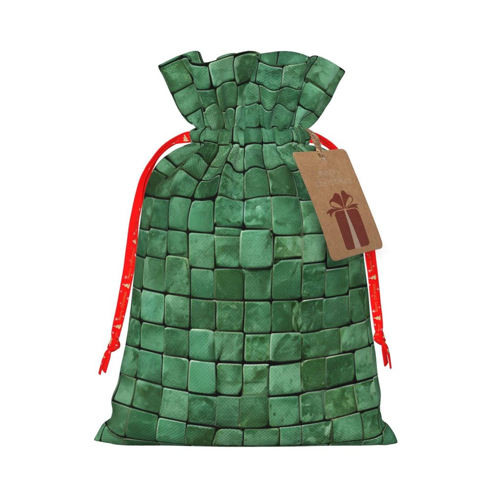 GZXDZSY Alligator Skin Print Extra Large Christmas Burlap Drawstring Reusable Gift Bags With Cards