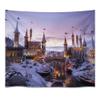 Winter Castle Fantasy Tapestry Magical Snow Landscape Wall Hanging Fairy Tale Christmas Decor Nordic Snowy Palace Scenic Art for Living Room Bedroom Holiday Home 30x40inch view 1