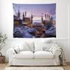 Winter Castle Fantasy Tapestry Magical Snow Landscape Wall Hanging Fairy Tale Christmas Decor Nordic Snowy Palace Scenic Art for Living Room Bedroom Holiday Home 30x40inch view 3