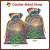 GZXDZSY Abstract Mushroom Colorful Mandala Print Extra Large Christmas Burlap Drawstring Reusable Gift Bags With Cards view 3
