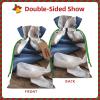 GZXDZSY Ballet Shoe Print Extra Large Christmas Burlap Drawstring Reusable Gift Bags With Cards view 3