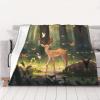 30-80 inches - Bambi 50"x40" Printed Flannel Blanket. Soft and Comfortable Sofa Blanket. Small Travel Blanket. view 1