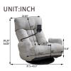 360 Swivel Gaming Floor Chair, Floor Gaming Chairs for Adults with Adjustable Head, Waist, Side Pocket & Phone Holder, Lazy Lounger Couch for E-Sports, Reading, Relaxing (Gray) view 2