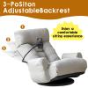 360 Swivel Gaming Floor Chair, Floor Gaming Chairs for Adults with Adjustable Head, Waist, Side Pocket & Phone Holder, Lazy Lounger Couch for E-Sports, Reading, Relaxing (Gray) view 3