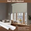 BERISSA No Drill No Tools Blackout Roller Shades for Indoor Windows, Cordless, Linen Fabric, Roller Blinds with Light Blocking Strips, Window Shades for Home,Bedroom,Beige.26.5" W x 36" H view 3