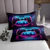 jejeloiu Gamer Bedspread 3 Pieces King Size Gaming Coverlet Set Soft Cozy Game Room Decor Lightweight Quilted Coverlet for All Season with 2 Pillowcases view 3