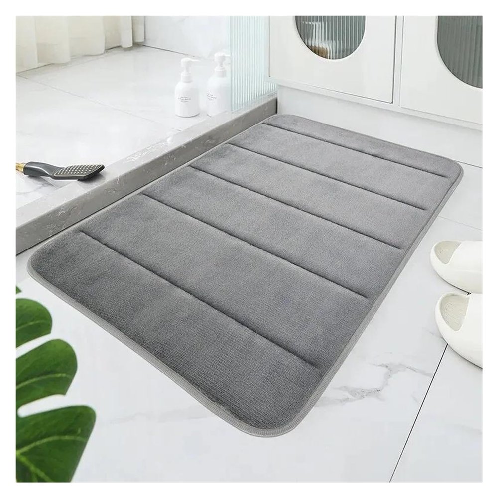 1 Memory Foam Bath Blanket Soft and Comfortable Super Absorbent and Anti-skid Bath Mat Bathroom Accessories(Light Grey,400MMx600MM)