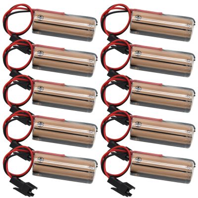 boxoon 10 Pack Cr8 3V Lithium Batteries With 2-Pin Connector, Ideal For Plcs, Alarm Control Boards, And Automation Devices