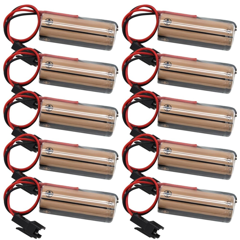 boxoon 10 Pack Cr8 3V Lithium Batteries With 2-Pin Connector, Ideal For Plcs, Alarm Control Boards, And Automation Devices