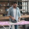 Height Adjustable Ironing Board, Extra-Wide Non-Slip Folding Ironing Table, Durable Iron Rest, Foldable Iron Board Sturdy Load-Bearing Ironing Surface for Home & Office Use (Purple) view 2