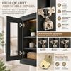 HCIOAN Solid Wood Double Door Wall Cabinet, Customizable Glass Door Wall-Mounted Storage for Kitchen, Bathroom, Living Room Office Glass Insert Not Included (SK-Charcoal Black, 24" W x 12" D x 36" H) view 2