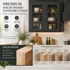 HCIOAN Solid Wood Double Door Wall Cabinet, Customizable Glass Door Wall-Mounted Storage for Kitchen, Bathroom, Living Room Office Glass Insert Not Included (SK-Charcoal Black, 24" W x 12" D x 36" H) view 3