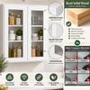 HCIOAN Solid Wood Double Door Wall Cabinet, Customizable Glass Door Wall-Mounted Storage for Kitchen, Bathroom, Living Room Office Glass Insert Not Included (SK-Origami White, 30" W x 12" D x 42" H) view 3