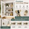 HCIOAN Solid Wood Double Door Wall Cabinet, Customizable Glass Door Wall-Mounted Storage for Kitchen, Bathroom, Living Room Office Glass Insert Not Included (SK-Origami White, 30" W x 12" D x 42" H) view 4